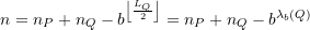n = n_P + n_Q - b^{\left\lfloor\frac{L_Q}{2}\right\rfloor} = n_P + n_Q - b^{\lambda_b(Q)}