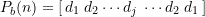 P_b(n) = [\, d_1 \; d_2 \cdots d_j \; \cdots d_2 \; d_1\, ]