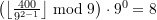 \left(\left\lfloor \frac{400}{9^{2-1}}\right\rfloor \bmod 9\right)\cdot 9^{0} = 8