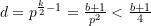 d = p^{\frac{k}{2} -1} = \frac{b+1}{p^2} < \frac{b+1}{4}