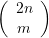 \displaystyle \left( {\begin{array}{*{20}{c}} {2n} \\ m \end{array}} \right)