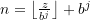 n = \left \lfloor \frac{z}{b^j} \right \rfloor + b^j