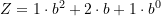Z = 1\cdot b^2 + 2\cdot b + 1\cdot b^0