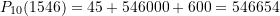 P_{10}(1546) = 45 + 546000 + 600 = 546654