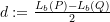 d := \frac{ L_b(P) - L_b(Q)}{2}