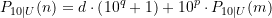 \begin{equation*} P_{10\vert U}(n) = d \cdot \left(10^q + 1\right) + 10^p \cdot P_{10\vert U}(m) \end{equation*}