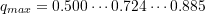 q_{max} = 0.500 \cdots 0.724 \cdots 0.885